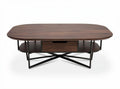 Wooden coffee table with storage drawer and metal frame 120 x 80 x 40cm