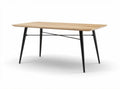 Modern rectangular dining table with wooden top and metal legs 180 x 90 x 75cm