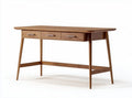 Wooden writing desk with three drawers in walnut finish 150 x 75 x 75cm