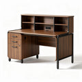 Wooden computer desk with shelves and storage drawers 120 x 60 x 75cm